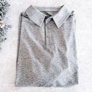 All in Motion Grey Short Sleeve Collar Tee Size Large